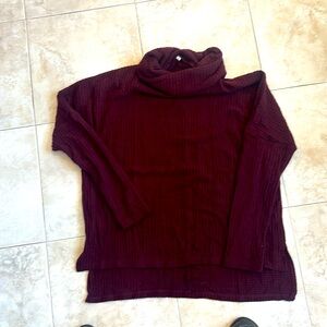Burgundy cowl neck shirt